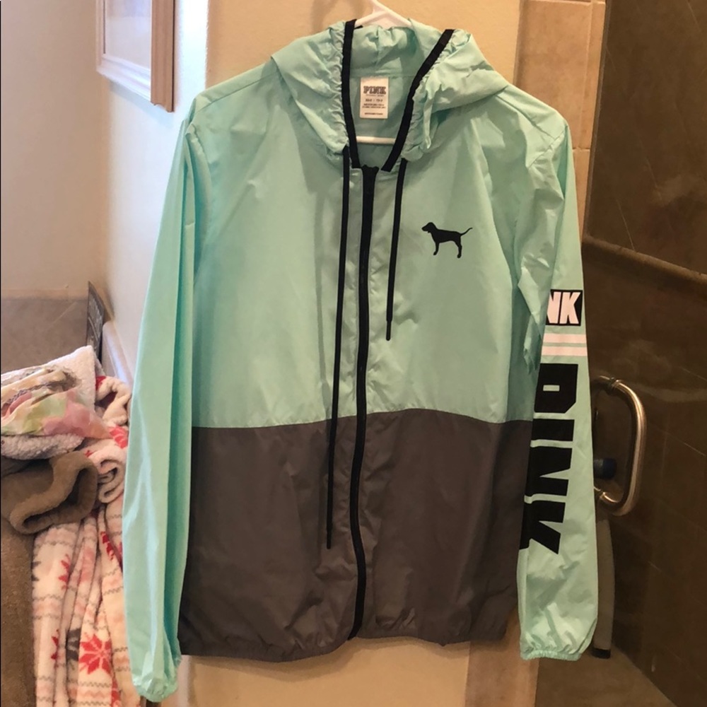 Turquoise/gray Victoria’s Secret PINK windbreaker